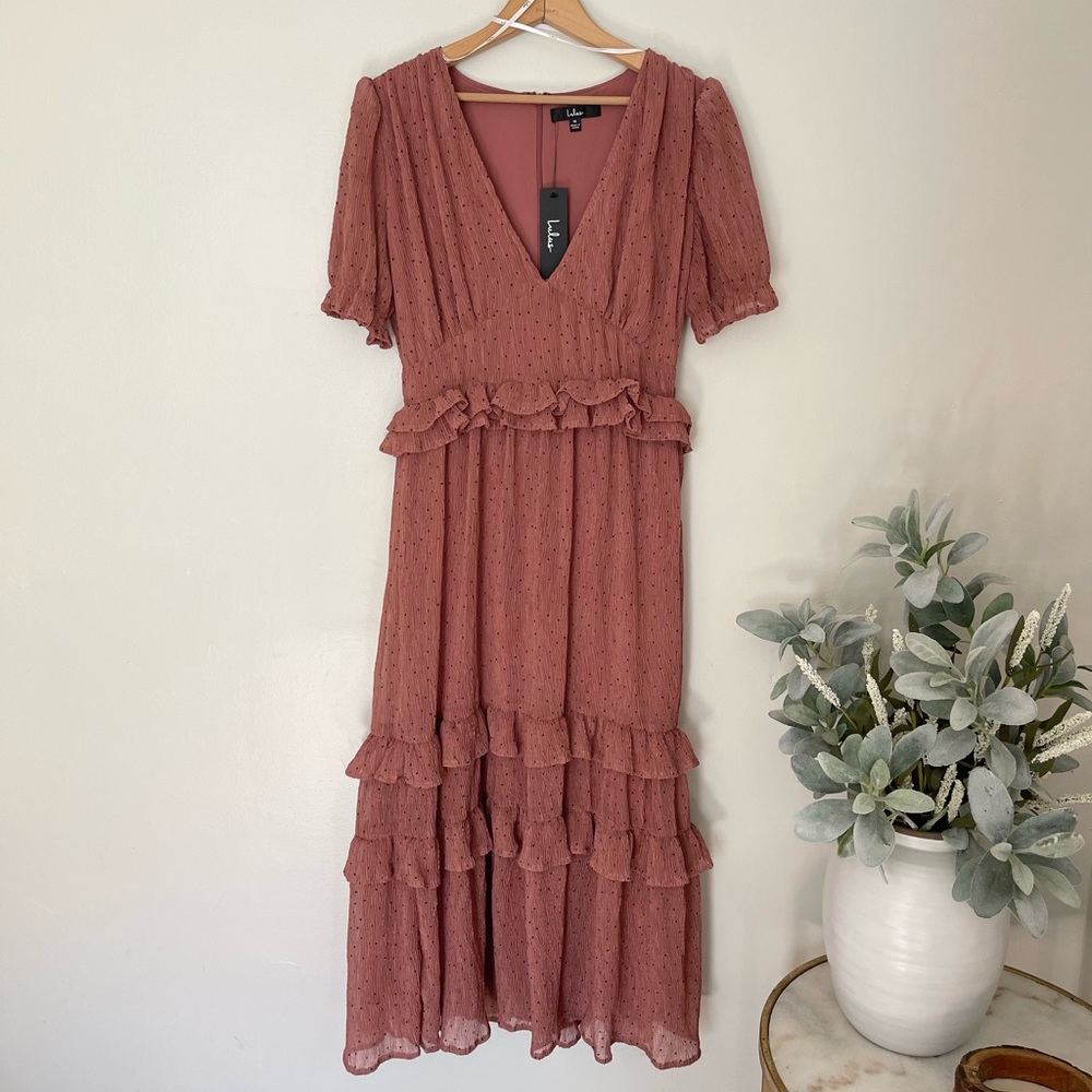 LULU’S | Know Your Heart | Midi Dress | Rose Pink | Medium